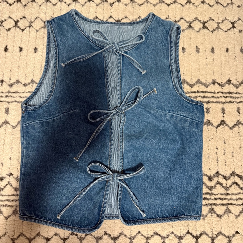 Denim Tie Tank